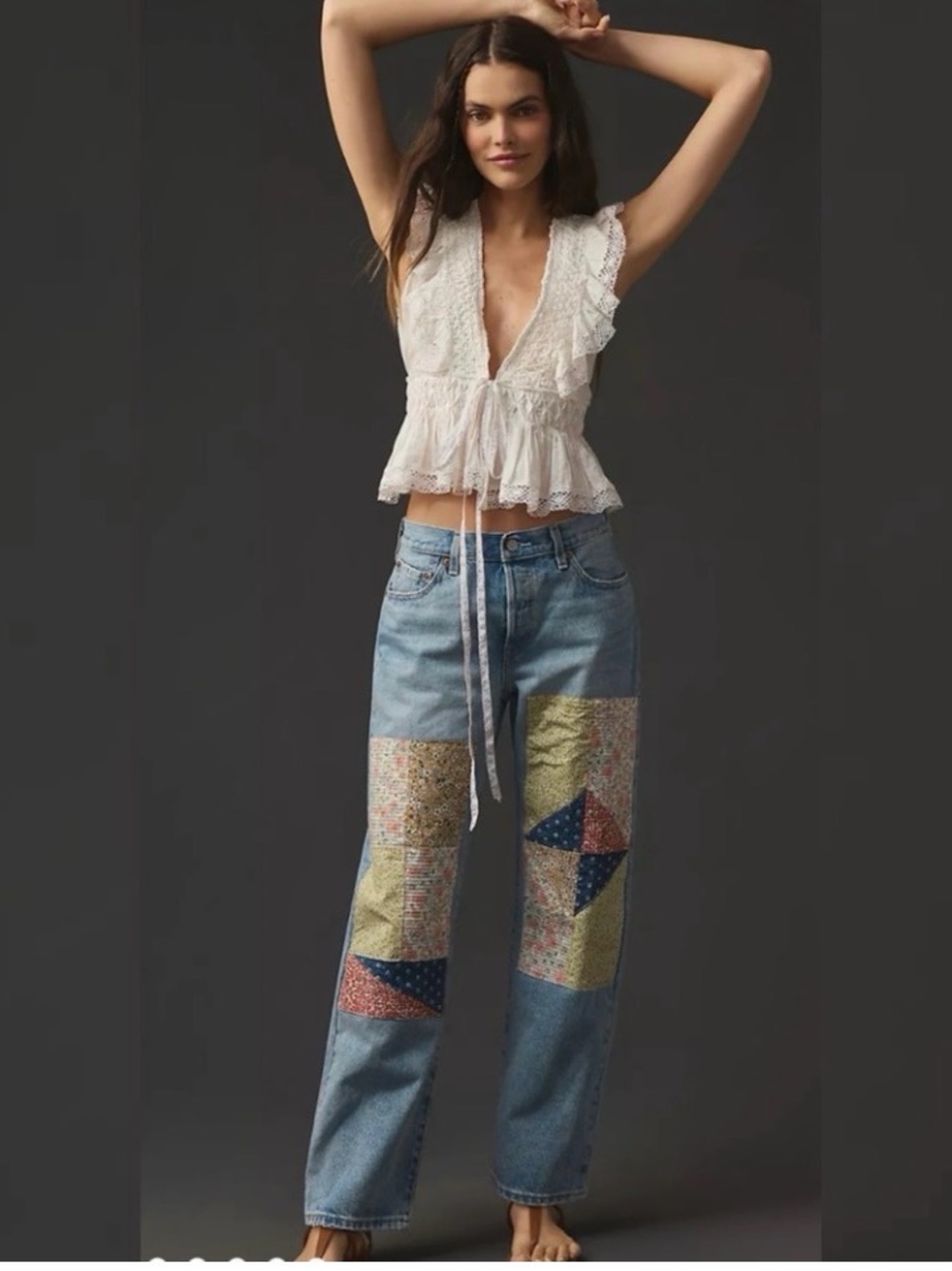 Levi's 501 150th Anniversary 90s Patchwork Jeans Road Tripping | Size 27 x 32 - Picture 3 of 12